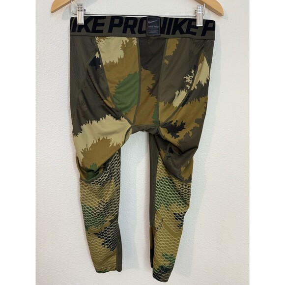 Nike Pro Hypercool Compression Camo Tights Pants Men’s L (Inseam 21) Green - Picture 2 of 7